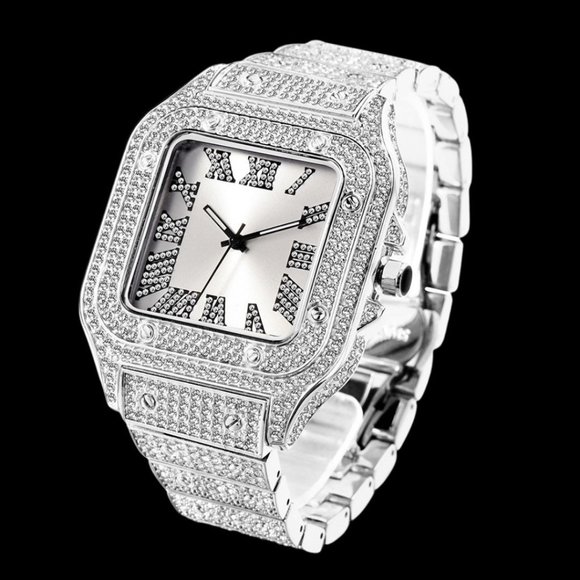 NEW | Luxury Iced Out Square Body White Gold Edition Watch - Picture 8 of 8